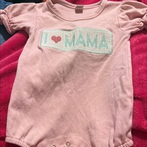 Pink Baby Onesie with 'I Love Mama' Design